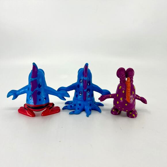 3 Wendy's Alien Mix-Ups Monsters Plastic PVC Applause Figures 1989 Blue Purple - Picture 2 of 3